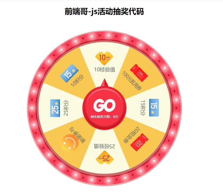 jquery活动抽奖代码(可控制中奖概率)